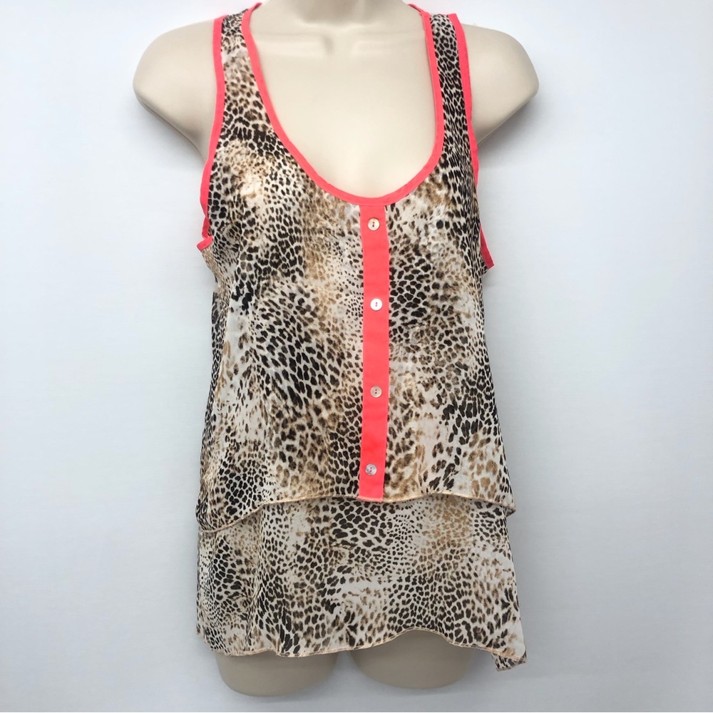 No Boundaries Leopard & Pink Tank Top